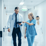 Doctor Nurse working in rural hospital