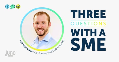 Three Questions with a SME (Subject Matter Expert) graphic featuring a Yair Saperstein in a light blue shirt within a circular frame.