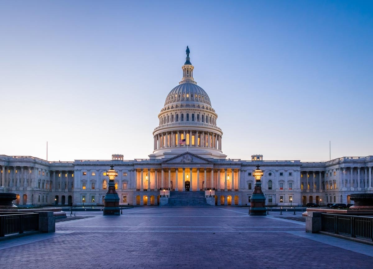 United States Capitol Building at sunset Washington DC