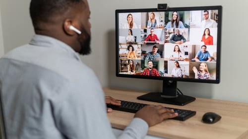 Healthcare clinician in a hands-on EHR Training Program webinar. 