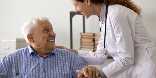 Rural healthcare doctor meets with her patient.