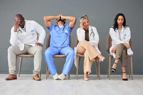 exhausted and burned-out healthcare workers