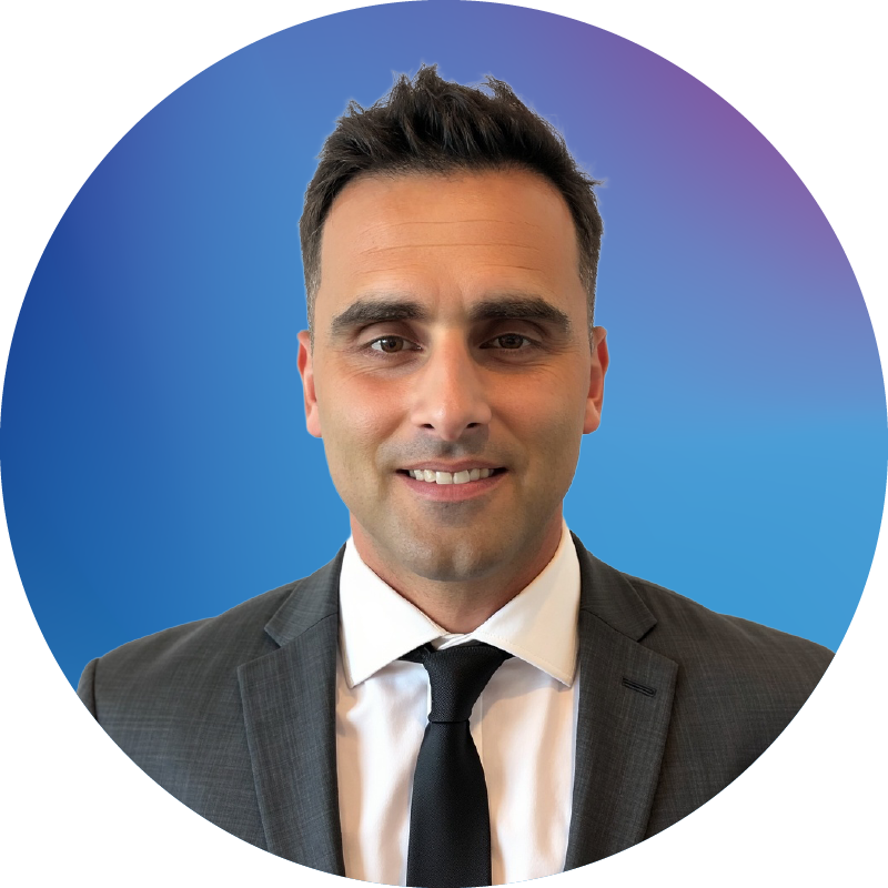 Photo of Sebastian Lemos on a colorful background